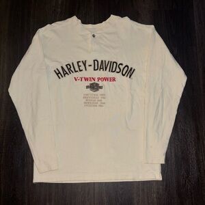 Harley Davidson Shirt XS Long Sleeve Henley V Twin Power Motorcycle